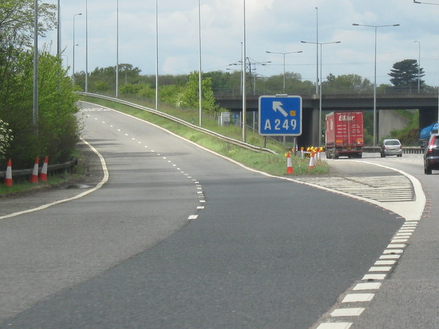 File:M20 Motorway, Junction 7 Slip Road For Maidstone, Heading West - Geograph - 1280075.jpg