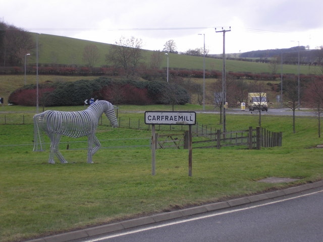 File:Roundabout at Carfraemill - Geograph - 351998.jpg