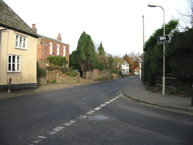 File:View N along the B2046 into Wingham from junction with Staple Road - Geograph - 620608.jpg