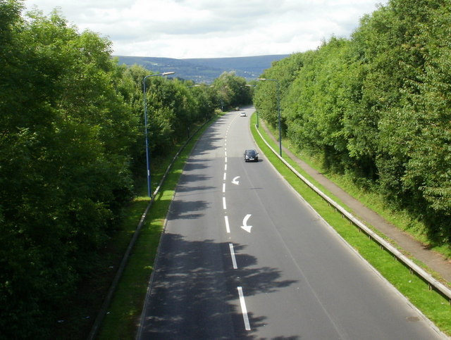 File:Cwmbran Drive north from Pentre Lane - Geograph - 1444607.jpg
