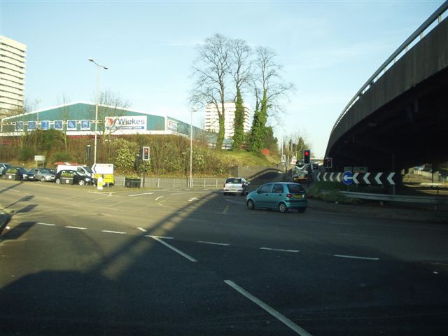 File:A4053 Coventry Ring Road Junction 9 Off slip under flyover - Coppermine - 16794.jpg