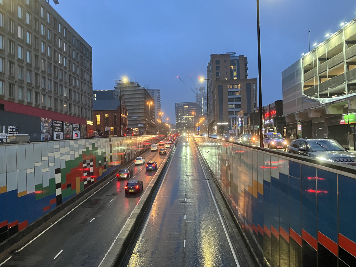 Wet evening on the Suffolk Street Queensway by Big l