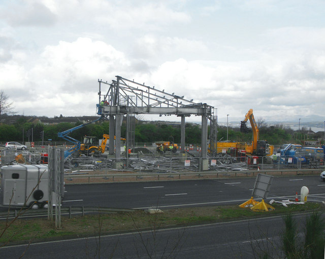 File:The Forth Road Bridge (dismantling toll booths) - Geograph - 832291.jpg