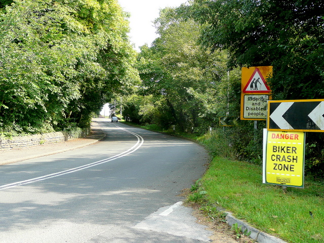 File:Biker Crash Zone - Geograph - 1480194.jpg