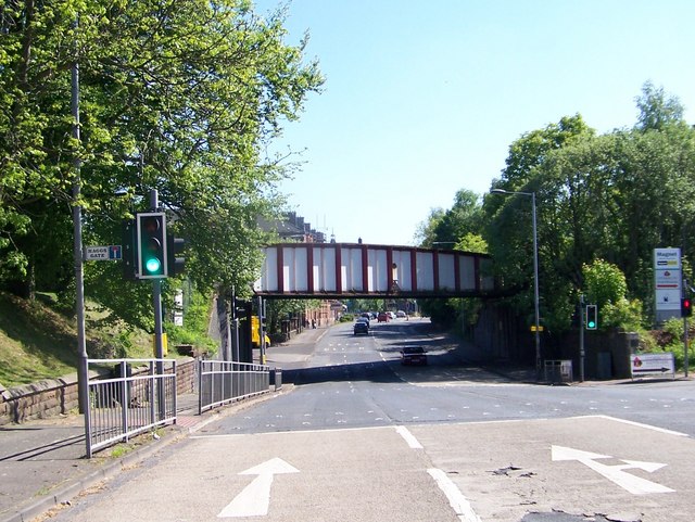 File:Railway bridge crossing the B769 (C) Elliott Simpson - Geograph - 1871451.jpg