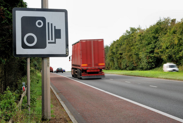 File:Speed camera sign, Hillsborough bypass - Geograph - 2093095.jpg
