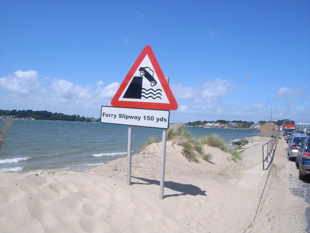 File:Ferry slipway sign and cars queuing for ferry - Geograph - 887281.jpg