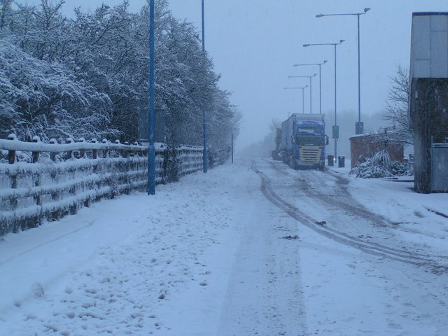 File:Service station during a blizzard - Geograph - 1154593.jpg