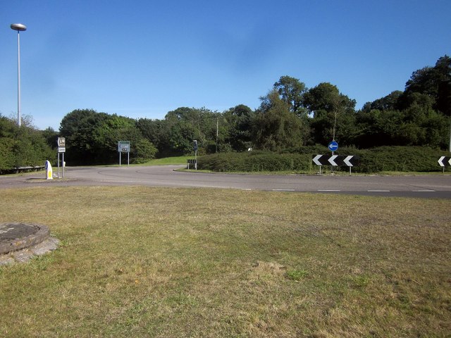 File:Roundabout near Charmouth - Geograph - 4751645.jpg