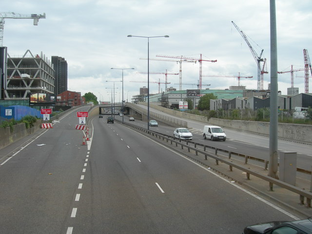 File:A3220 Approaching the Westfield London Site - Geograph - 425236.jpg