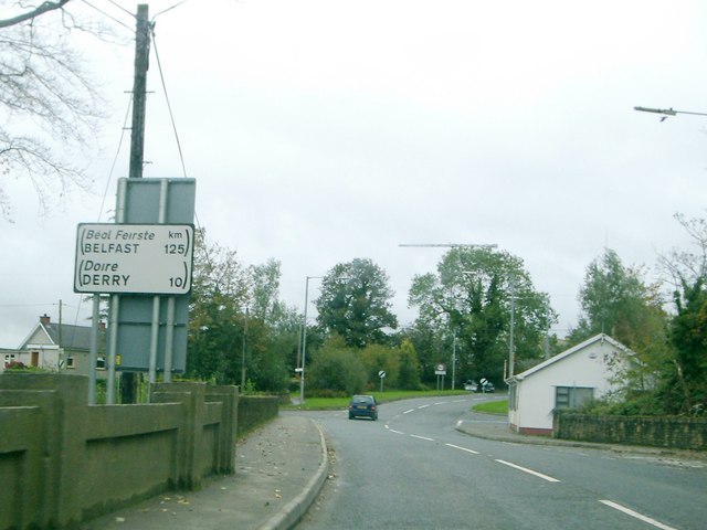 File:ROI-NI road border at Muff, County Donegal - Culmore, Co Londonderry - Geograph - 269038.jpg