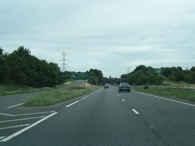 File:A5148 at Lichfield exit slip (C) Colin Pyle - Geograph - 3694518.jpg