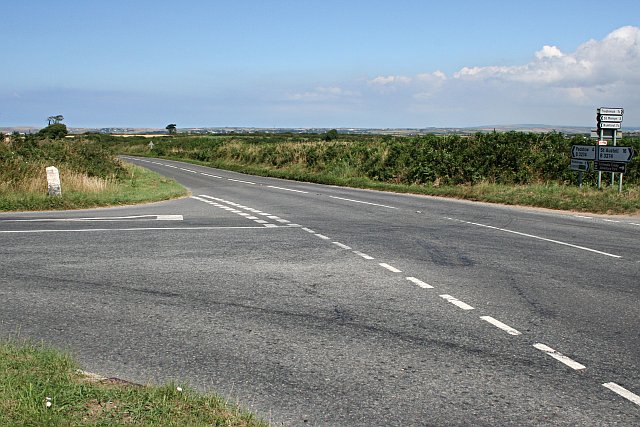 File:Road Junction on the Plateau - Geograph - 206820.jpg