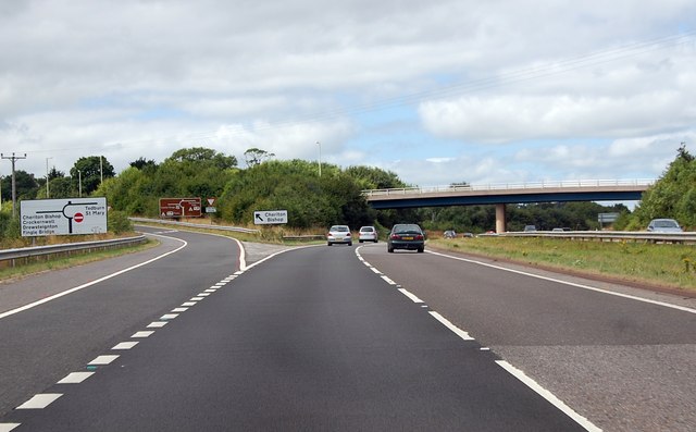 File:A30 junction for Cheriton Bishop - Geograph - 3656430.jpg