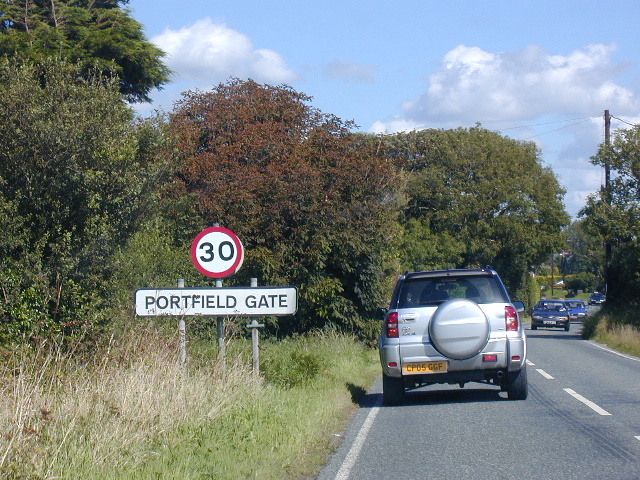 File:B4341 approaching Portfield Gate - Geograph - 523263.jpg