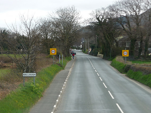File:The A4 approaching Ballaugh - Geograph - 1883679.jpg