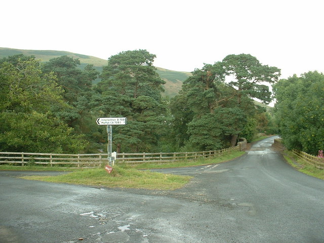 File:Road junction at Tushielaw - Geograph - 224227.jpg