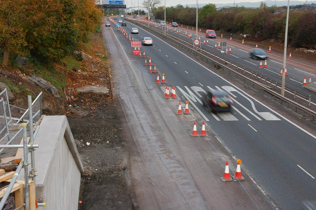 File:The M2 (northbound) at Glengormley - Geograph - 596337.jpg