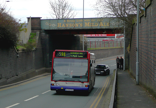 File:Bushbury bus at Hanson's Bridge, Wolverhampton - Geograph - 1230399.jpg