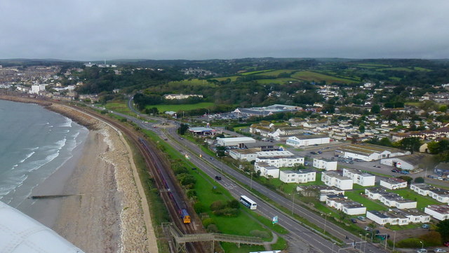 File:Road, rail and sea; from the air - Geograph - 3151543.jpg