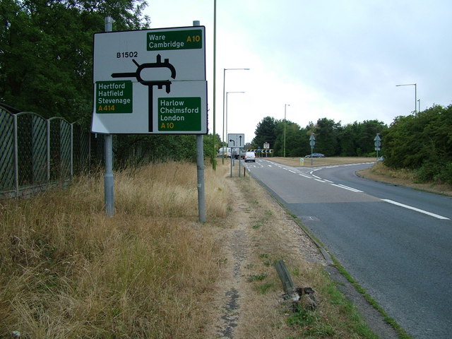 File:Road sign on the approach to Rush Green Roundabout - Geograph - 1980811.jpg