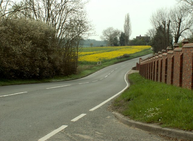 File:Part of the A1124, heading towards Wakes Colne - Geograph - 779683.jpg