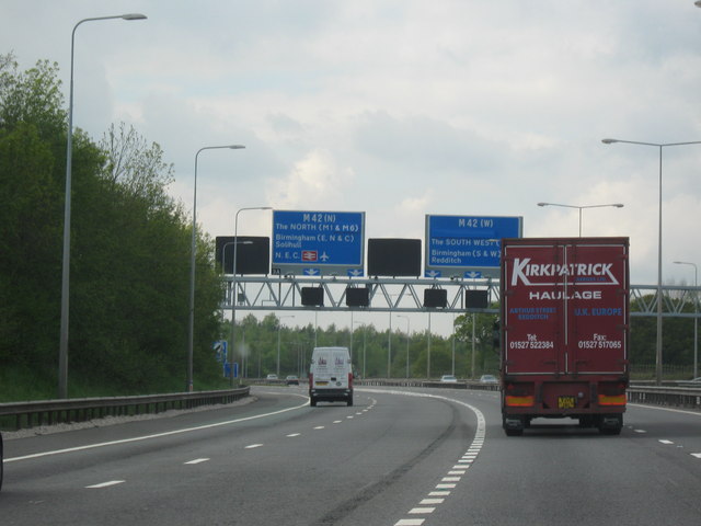 File:M42 Motorway North or West at Junction 3a - Geograph - 1283022.jpg