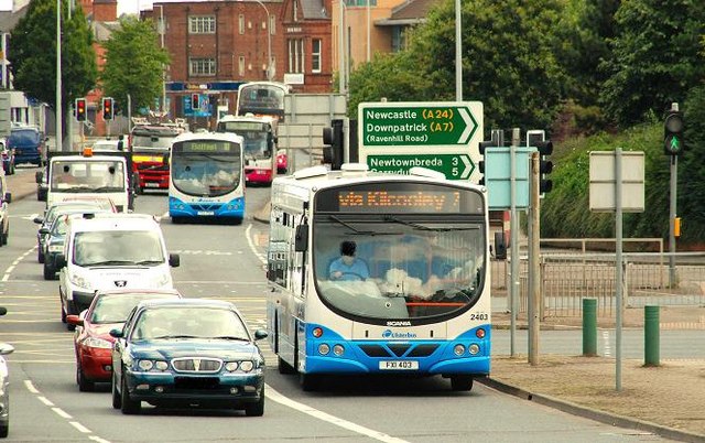 File:Four buses, Belfast - Geograph - 1411165.jpg