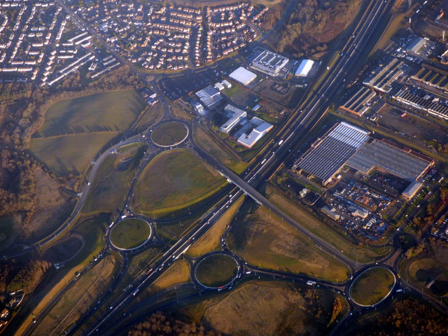 File:Newhouse roundabouts from the air - Geograph - 5625971.jpg