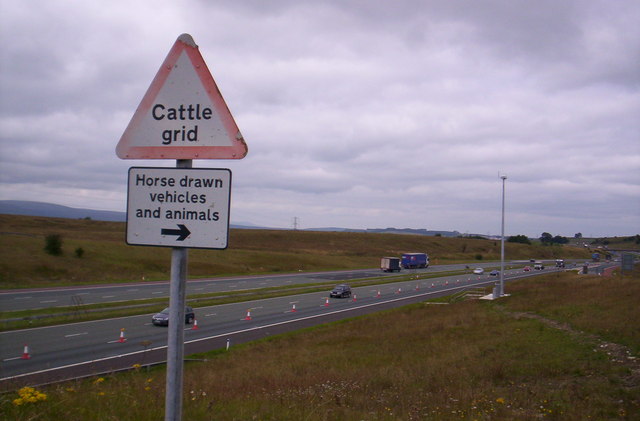 File:Incongruous motorway sign, Shap - Geograph - 535850.jpg