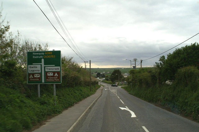 File:On the A392, on the edge of Newquay - Geograph - 169930.jpg