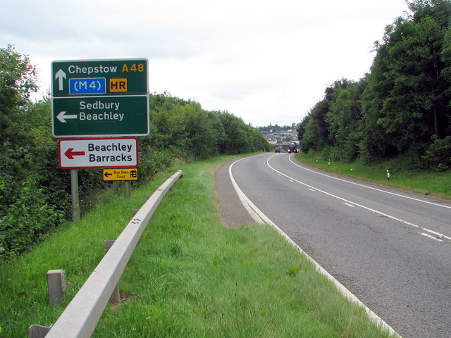 File:Sedbury-Beachley road junction on the A48 - Geograph - 542240.jpg