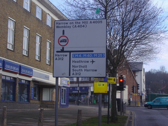 File:Road sign on Shaftesbury Avenue, Harrow - Geograph - 2280138.jpg