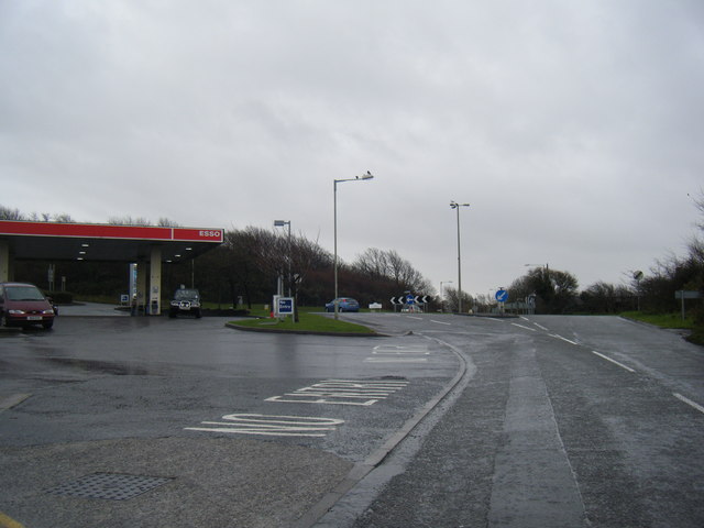 File:Roundabout and services on Porthcawl Road - Geograph - 1650522.jpg