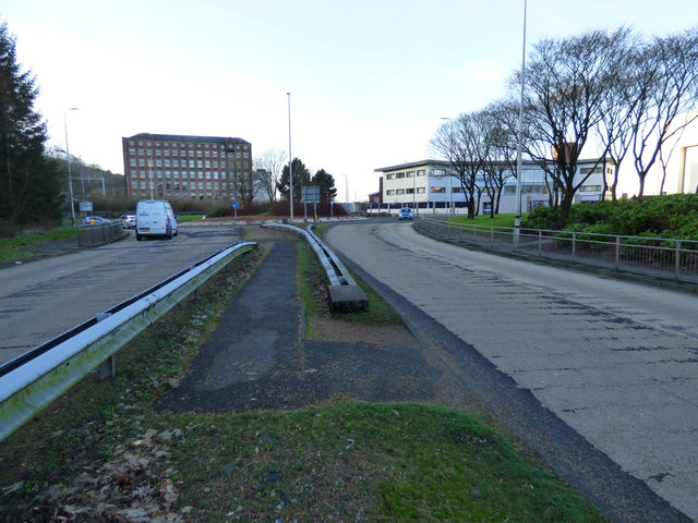 File:The A8 at Newark Roundabout, Port Glasgow - Geograph - 6021943.jpg