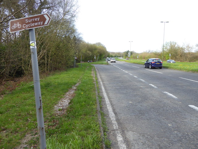 File:Looking north on the A24 across the junction with the B2126 - Geograph - 5330487.jpg