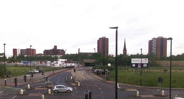 File:East Ordsall Lane from the railway (C) John Firth - Geograph - 3972611.jpg