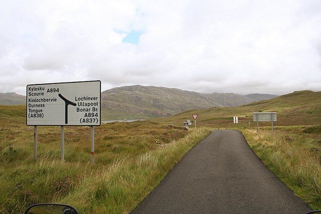 File:The Kylesku junction on the B869 - Geograph - 228935.jpg