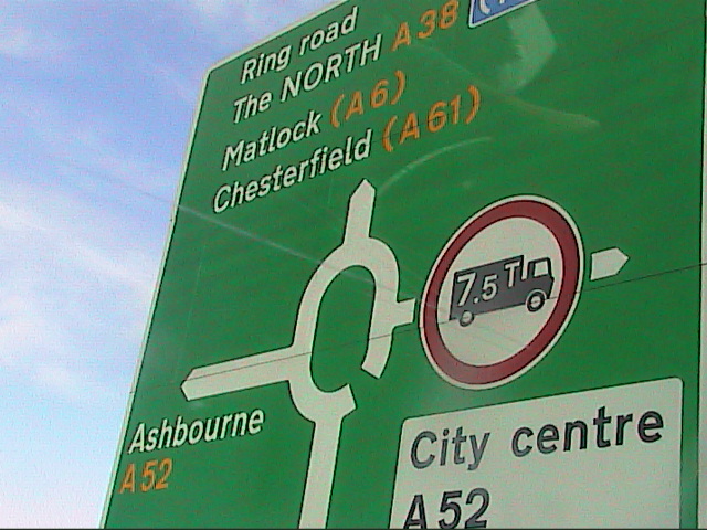 File:A38 Roundabout sign, Markeaton island, derby - Coppermine - 20781.jpg