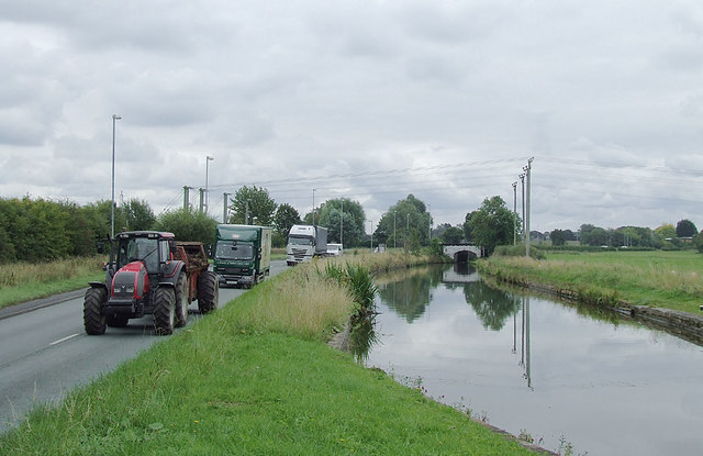 File:Canal and road south-east of Middlewich,... (C) Roger Kidd - Geograph - 2839721.jpg