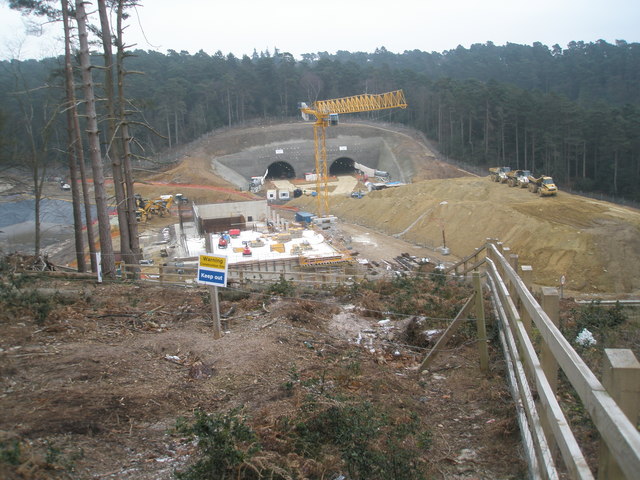 File:Massive crane at the South Portal, Hindhead - Geograph - 1100958.jpg