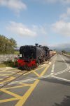 Welsh Highland train crosses road at... (C) John Firth - Geograph - 2111471.jpg