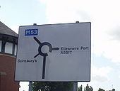 Sign at Cheshire Oaks Outlet Village mentioning A5517 - Coppermine - 18895.jpg