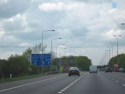 M40 Motorway, Heading West. Junction 4 For A404 - Geograph - 1281568.jpg