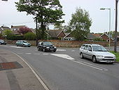 Mini-roundabout on the B1508 - Geograph - 788571.jpg