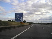 Sign on M69 - Geograph - 1741662.jpg