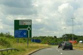 The A43 approaching the northbound M40 - Geograph - 4273739.jpg