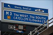 Motorway sign, Belfast - Geograph - 495862.jpg