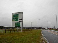 The new roundabout and bridge over the A1 at what was 5 lane ends - Geograph - 1126558.jpg