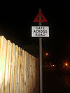 Gate across road sign Hadley Wood - Coppermine - 23635.JPG